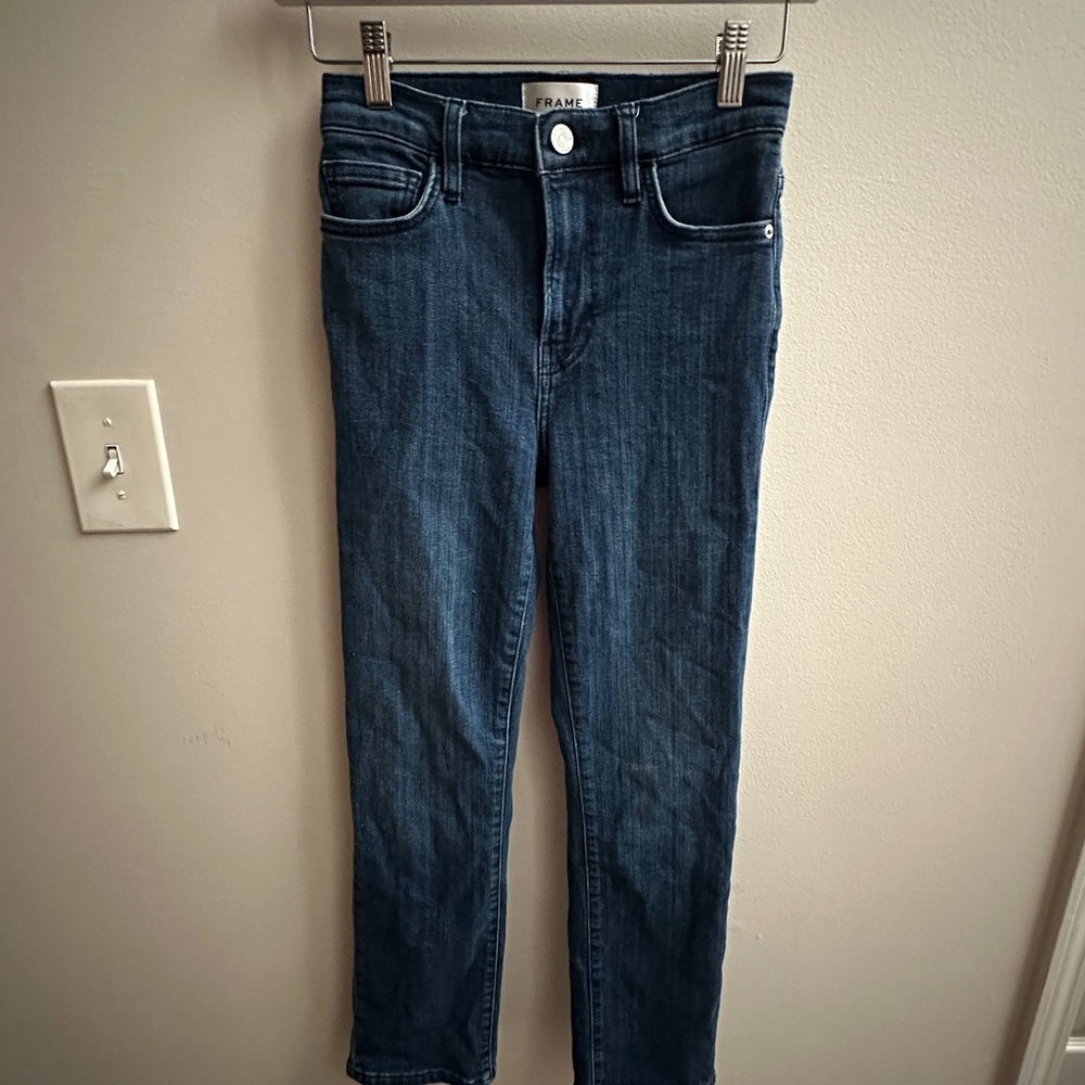 Frame Denim Women's Straight Leg Jeans - Dark Blue